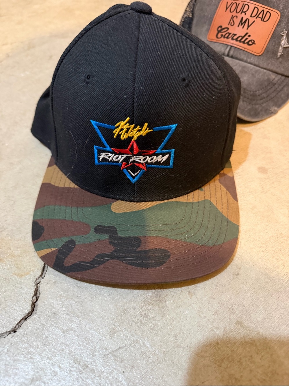 Men's Black & Camo Patch Snapback Hat